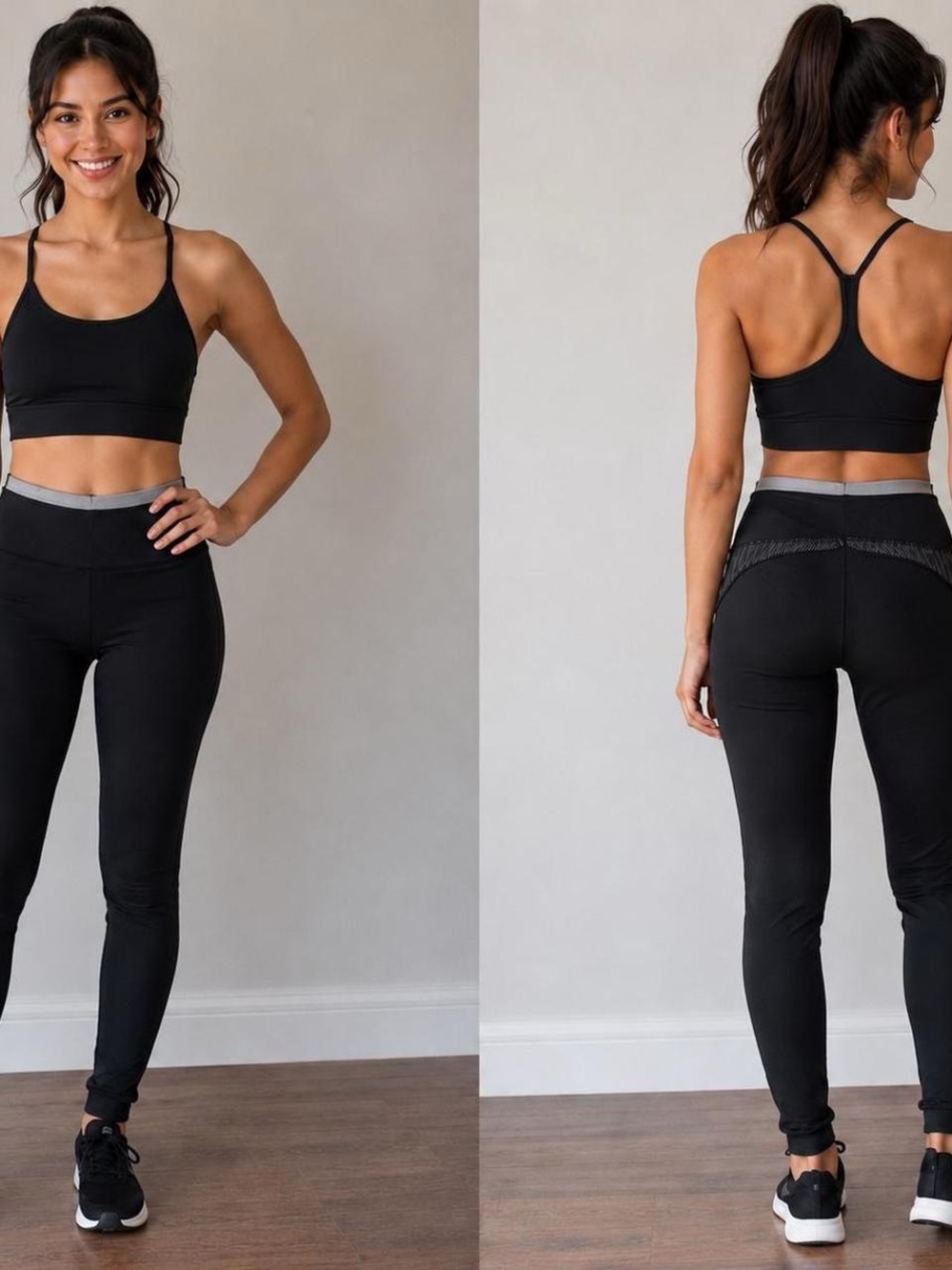 Mono B Women's Black High-Waist Active Leggings